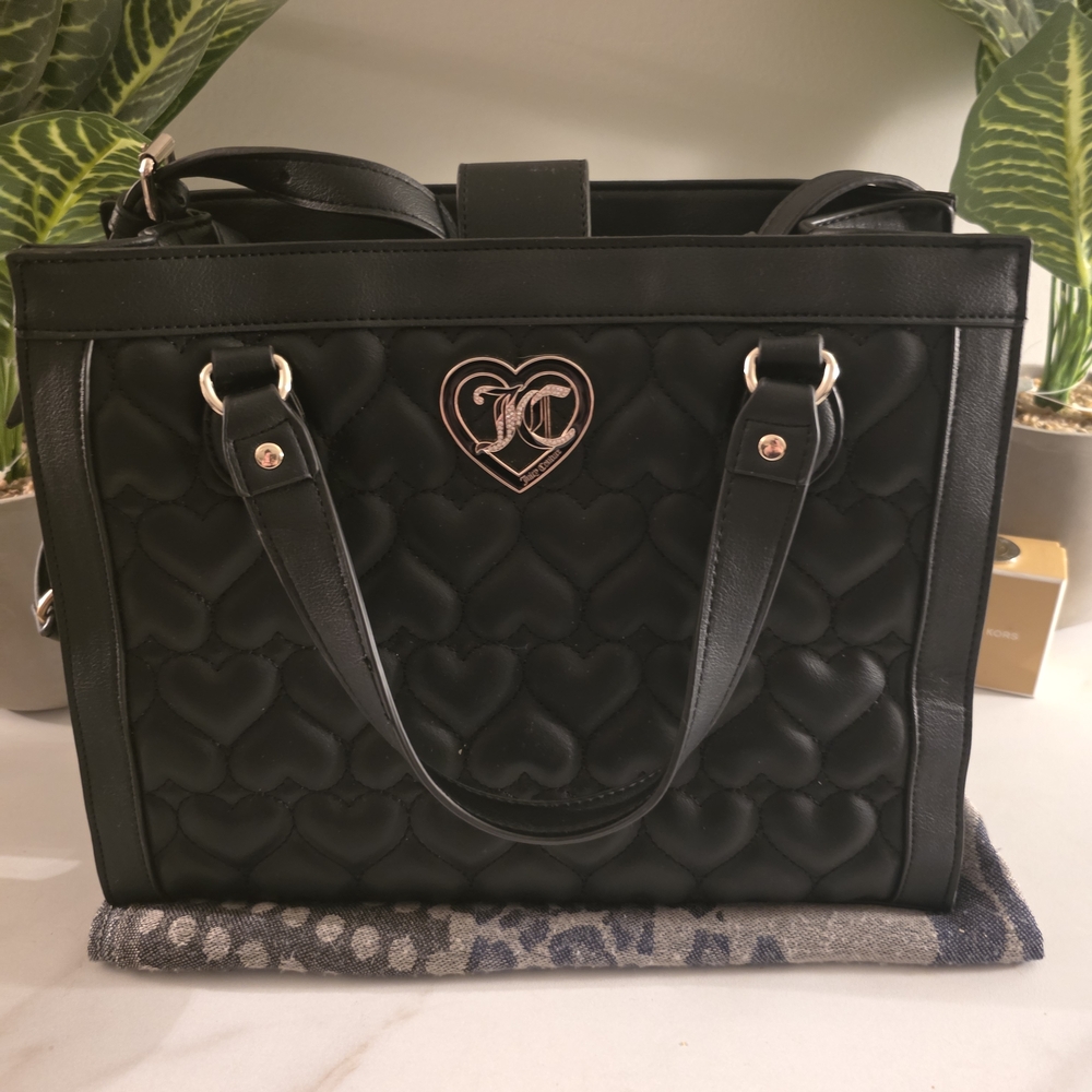 Juicy Couture Black Heart-Patterned Tote